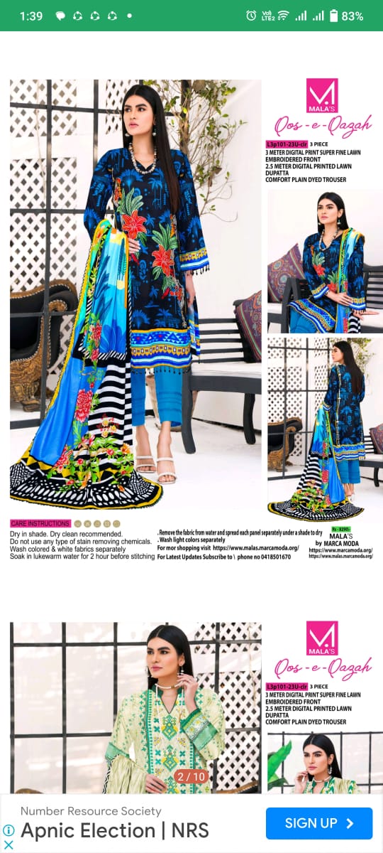 3 pc lawn suit heavy embroidery