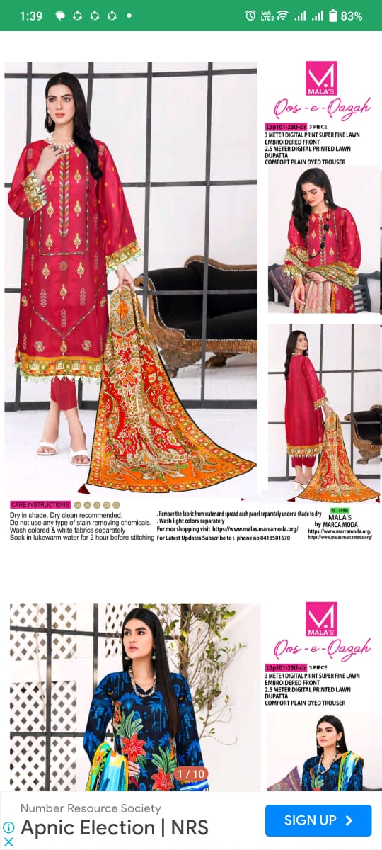 3 pc lawn suit heavy embroidery
